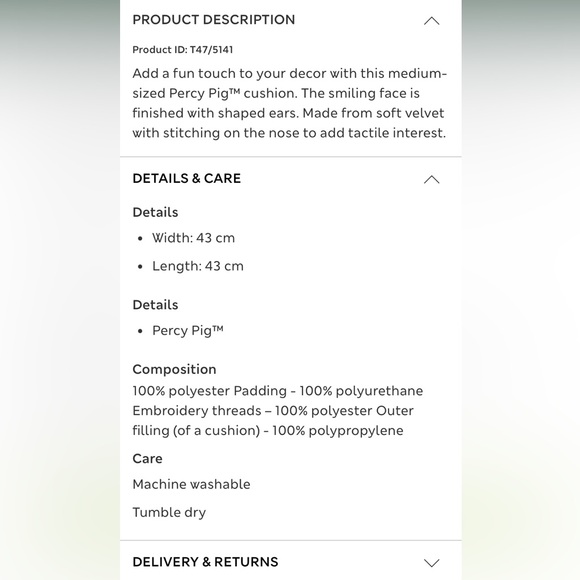 Percy pig marks & Spencer blanket and pillow - Picture 9 of 9